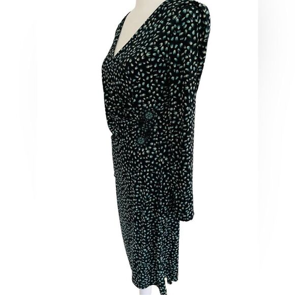 Anthropologie Muse faux wrap style dress with side ruching /bead accent size 4. - Picture 5 of 7